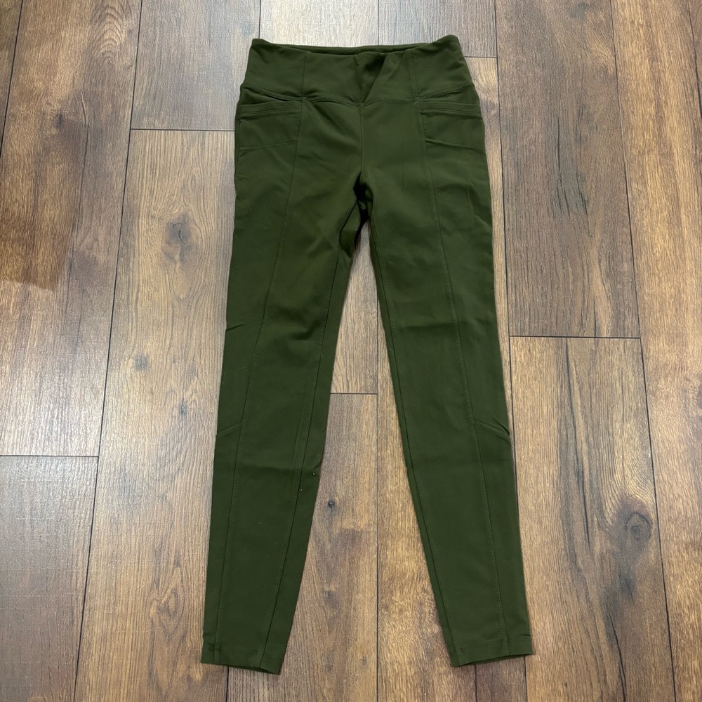 Athleta Olive Green High-Rise Leggings